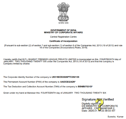 Certificate of Incorporation Page 2
